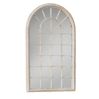 Rustic Cream Metal Window Mirror 131 cm x 75 cm
