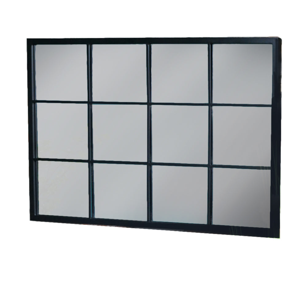 Black Metal Window Mirror 120 cm x 80 cm