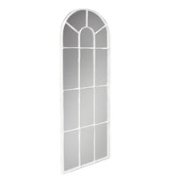 Tall White Arched Window Mirror.