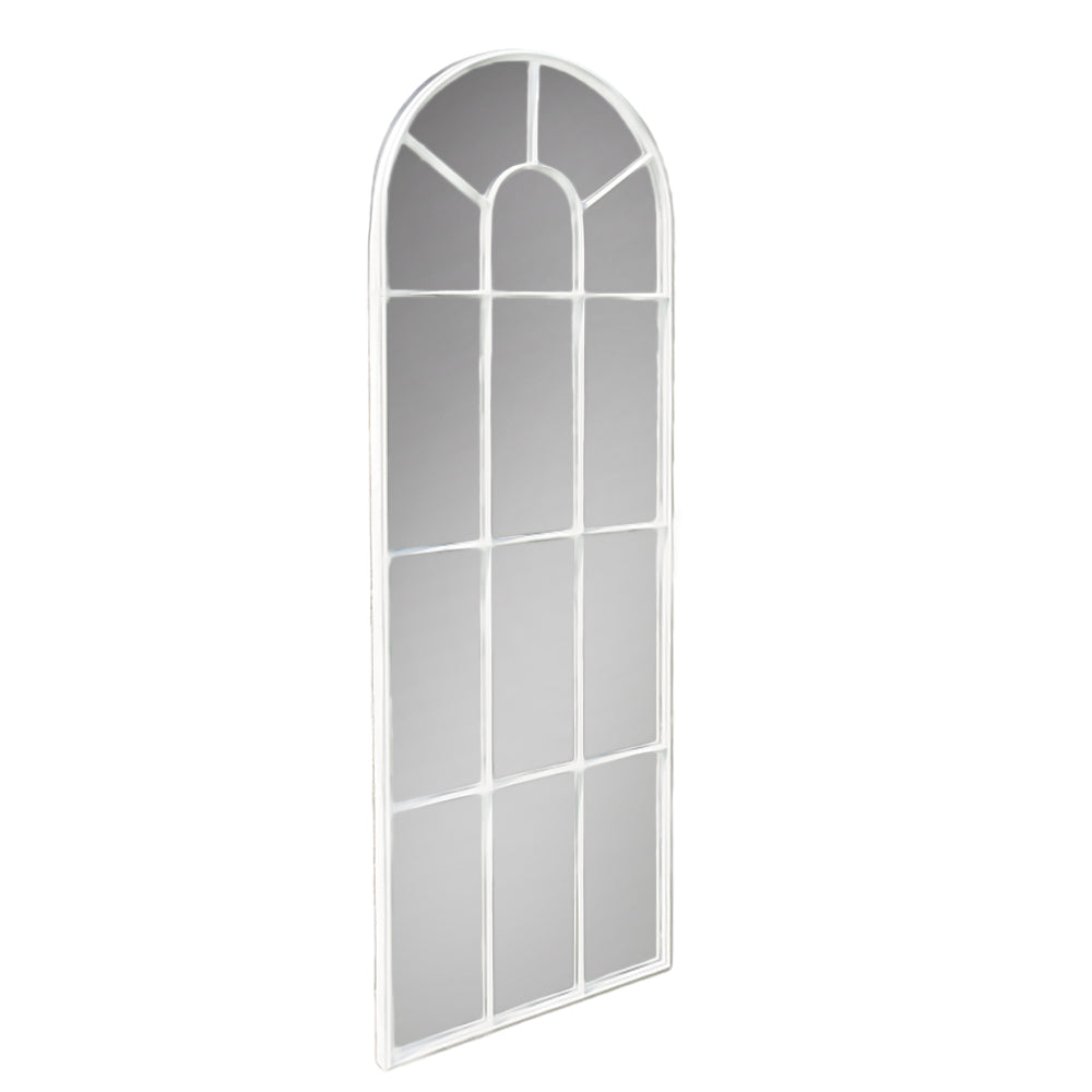 Tall White Arched Window Mirror.