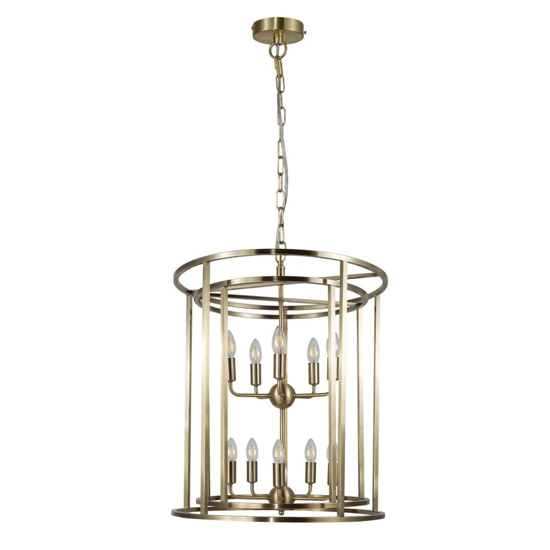 Tall Ten Light Antique Brasss Lantern