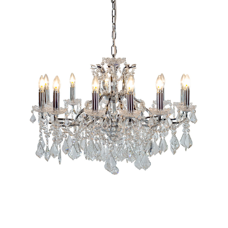 Crystal Chandelier 12 Arm Chrome 88 cm