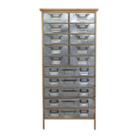 Amazing industrial back of drawers, wooden carcass with 10 smaller drawers over&nbsp; 5 larger drawers clad in metal, the epitome of industrial furniture. So useful with a designer edge to give a unique look in any space.