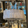 5 Branch Chrome Crystal Chandelier With Silver Shade REDUCED