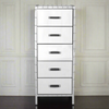 Tall, 5 drawer mirrored tallboy chest. Mirrored furniture reflects the light in the room giving the impression of space. Tallboys are a great alternative to a chest of drawers, taking up much less space but with the same amount of storage.