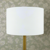 White Linen Lampshade Drum 25cm