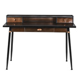 A 2 drawer desk in an industrial finish. A classic look in black & brown metal perfect in a library or reading room.  A substantial desk, made to last in a very stylish finish. 