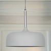 Light Grey Domed Metal Pendant W: 32 cm