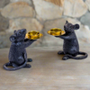 Pair of Black/Gold Mice Candleholders