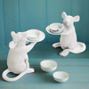 White Mice Candle Holders / Pair