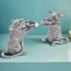 Silver Mice Candle Holders / Pair