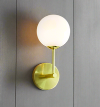 Brushed Gold Opal Globe Wall Light