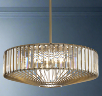 Crystal Chandelier Champagne Metal 60 cm