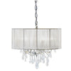 5 Branch Chrome Crystal Chandelier With Silver Shade REDUCED
