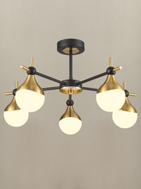 Gilt Opaque Globe Semi-Flush 53 cm