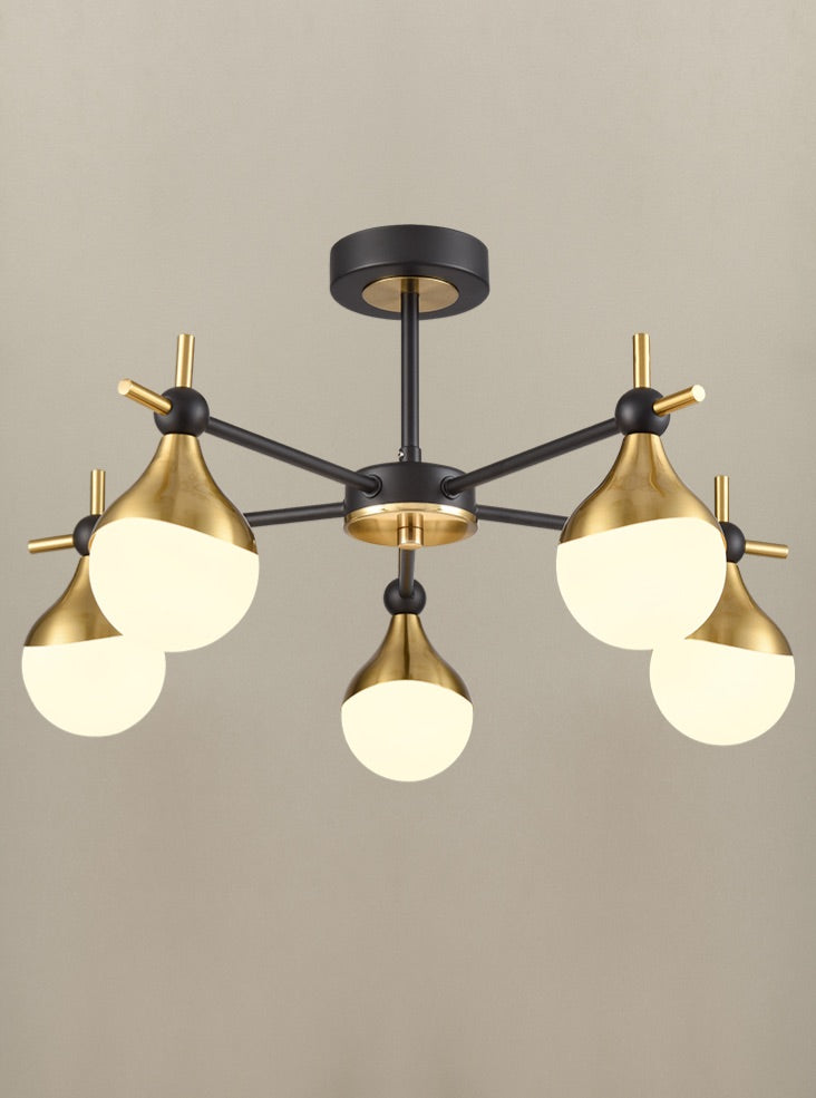 Gilt Opaque Globe Semi-Flush 53 cm