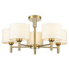 Brushed Gold 5 Shade Chandelier W: 60 cm (Flush or Chain Light )