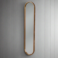 Copper Oval Gilt Metal Mirror 130 cm