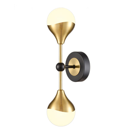 Aged Brass Wall Light With Clear Ribbed Glass IP 44 - 16 cm