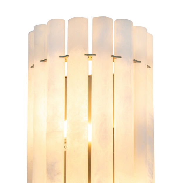 Alabaster and Brushed Bronze Wall Light 30 cm