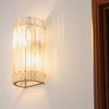 Alabaster and Brushed Bronze Wall Light 30 cm