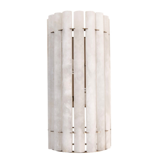 Alabaster and Brushed Bronze Wall Light 30 cm