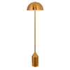Dome shaded floor lamp, a tall gilt metal floor lamp in a reflective antique brass colour. Contemporary lines in a classic shaped light. Great in a bedroom or sitting room 
