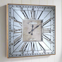 Antique Gold Framed Square Wall Clock 80 cm