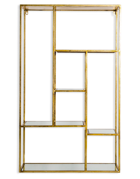 Gold Metal Corner Display Cabinet H200cm