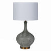 Tall, faux, antique shagreen lamp and white shade.&nbsp; A stunning contrast between the dark shagreen colour of the base and the bright white of the shade, a tall imposing lamp that will add glamour and luxury to any room.&nbsp; The whole lamp is set on an antique gold base.&nbsp; The white shade will allow a lot of light to reflect through.&nbsp;&nbsp;

H: 70 cm&nbsp; W: 40 cm