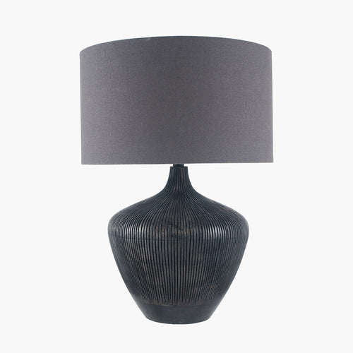 Black Wooden Lamp & Shade 48 cm
