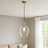 Antique Brass & Clear Glass Pendant