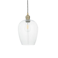 Antique Brass & Clear Glass Pendant