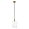 Antique Brass & Clear Glass Pendant
