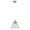 Antique Brass & Glass Pendant Light W: 23 cm