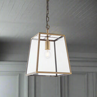 Antique Brass Metal & Glass Lantern Light