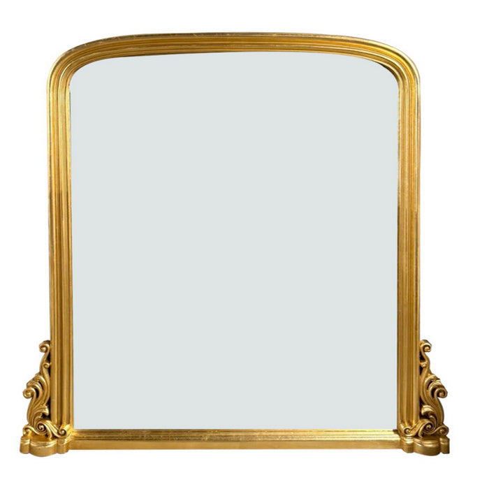 Antique Giltwood Overmantle Mirror - Vintage Glamour