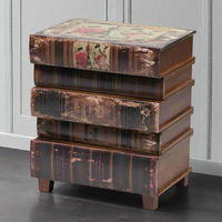 Antique Stacked Books Bedside H: 55cm