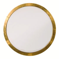 Gold Gilt Metal Circular Mirror 91 cm