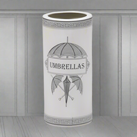 Antiqued White Ceramic Umbrella Stand