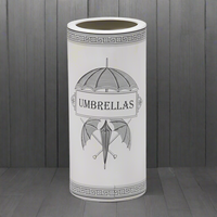 Antiqued White Ceramic Umbrella Stand