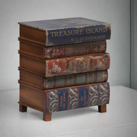 Antiqued Children's Books Bedside Table