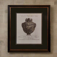 Antique-style urn print in a black frame with intricate detailing, perfect for wall decor. Measures 74 cm, ideal for adding classic charm to any space.