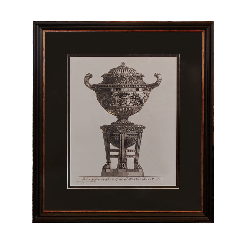 Black Framed Antique Wall Vase Print - 74 cm REDUCED