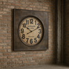 Square Metal 'Antiquities' Clock