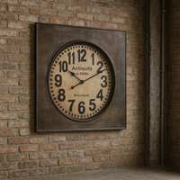 Square Metal 'Antiquities' Clock
