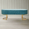 Aquamarine Velvet Cushioned Stool 121 cm