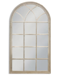 Arched Limewashed Window Mirror 140 cm