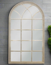 Arched Limewashed Window Mirror 140 cm