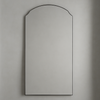 Extra Large Black Arched Slimline Mirror 180x100cm